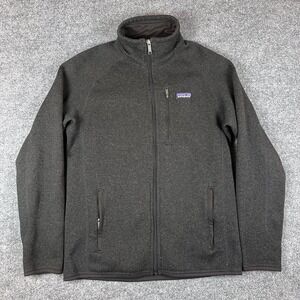 Patagonia Better Sweater Fleece Jacket Mens M Black Full Zip Google Logo
